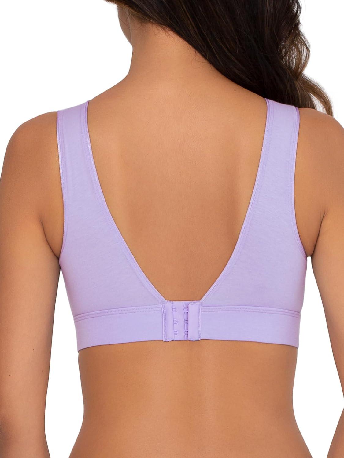 imageFruit of the Loom Womens 2Pack Full Coverage Wireless Cotton Bra  Soft ampamp Everyday ComfortLilac WhisperGrey Heather