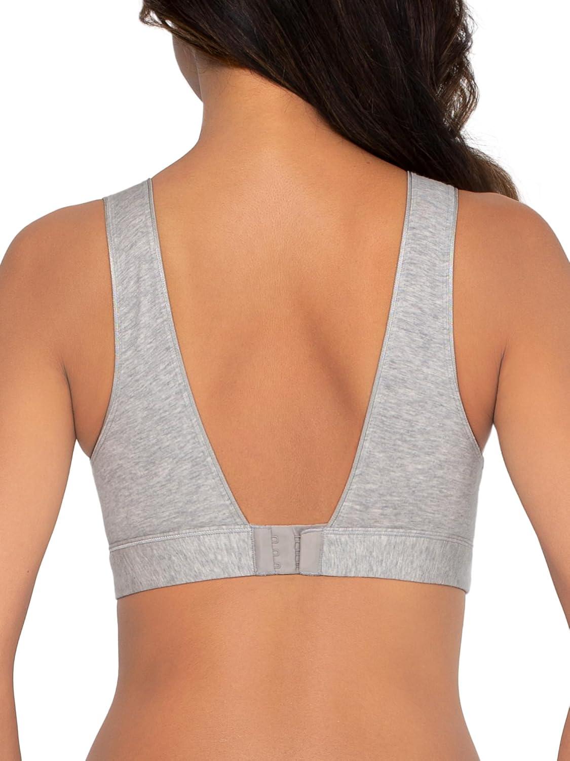 imageFruit of the Loom Womens 2Pack Full Coverage Wireless Cotton Bra  Soft ampamp Everyday ComfortWhiteGrey Heather