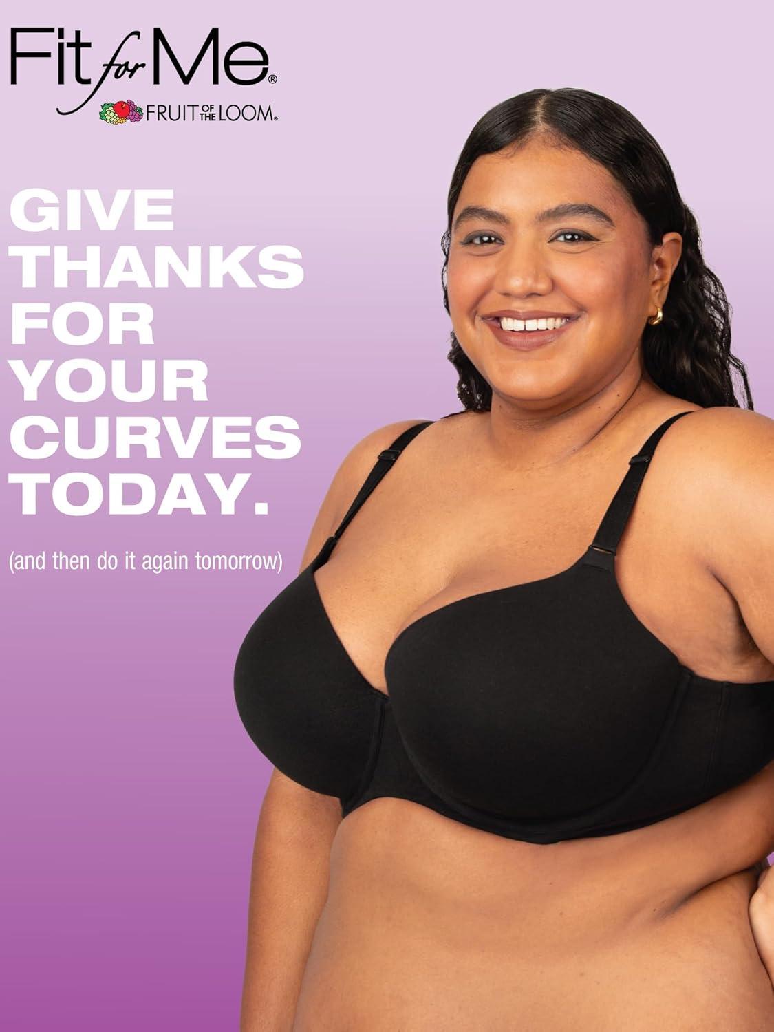 imageFruit of the Loom Womens Fit for Me Collection Plus Size Cotton TShirt Bra  Comfort ampamp Style for Every BodyHeather Grey