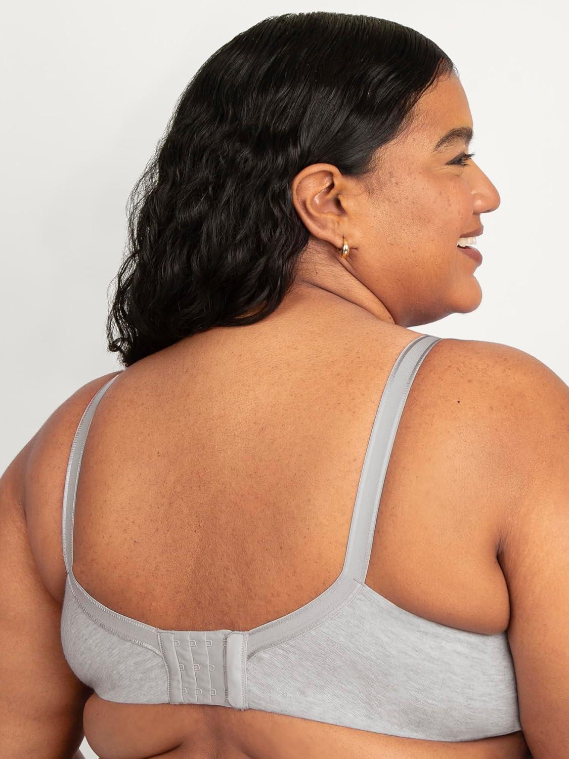 imageFruit of the Loom Womens Fit for Me Collection Plus Size Cotton TShirt Bra  Comfort ampamp Style for Every BodyHeather Grey