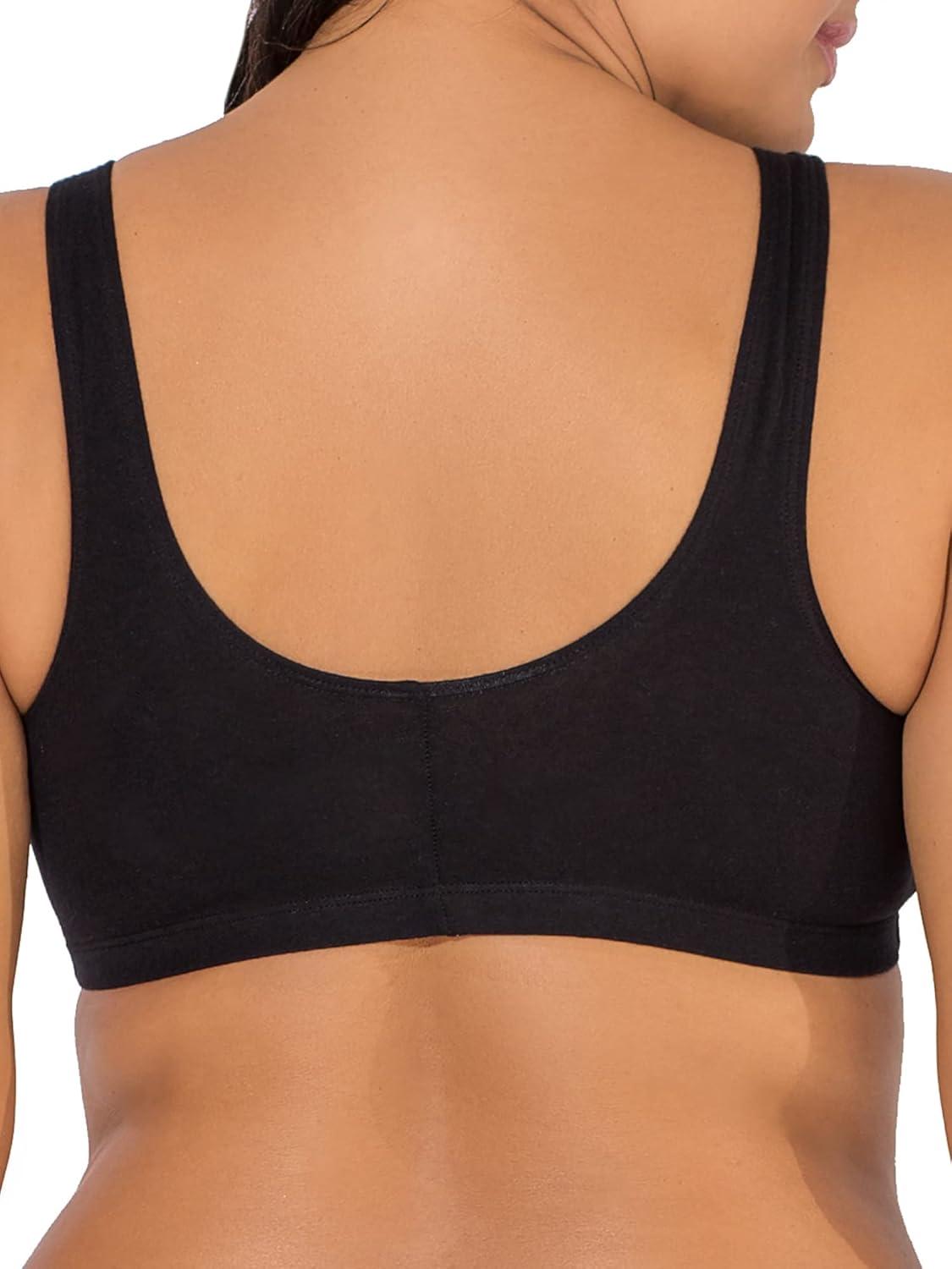 imageFruit of the Loom Womens MultiPack Front Closure Cotton BraBlack