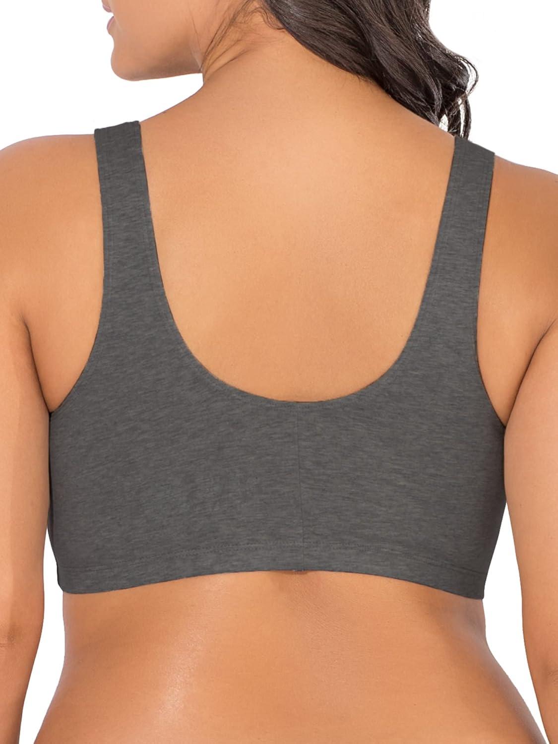 imageFruit of the Loom Womens MultiPack Front Closure Cotton BraBlushing RoseCharcoal Heather 2pack