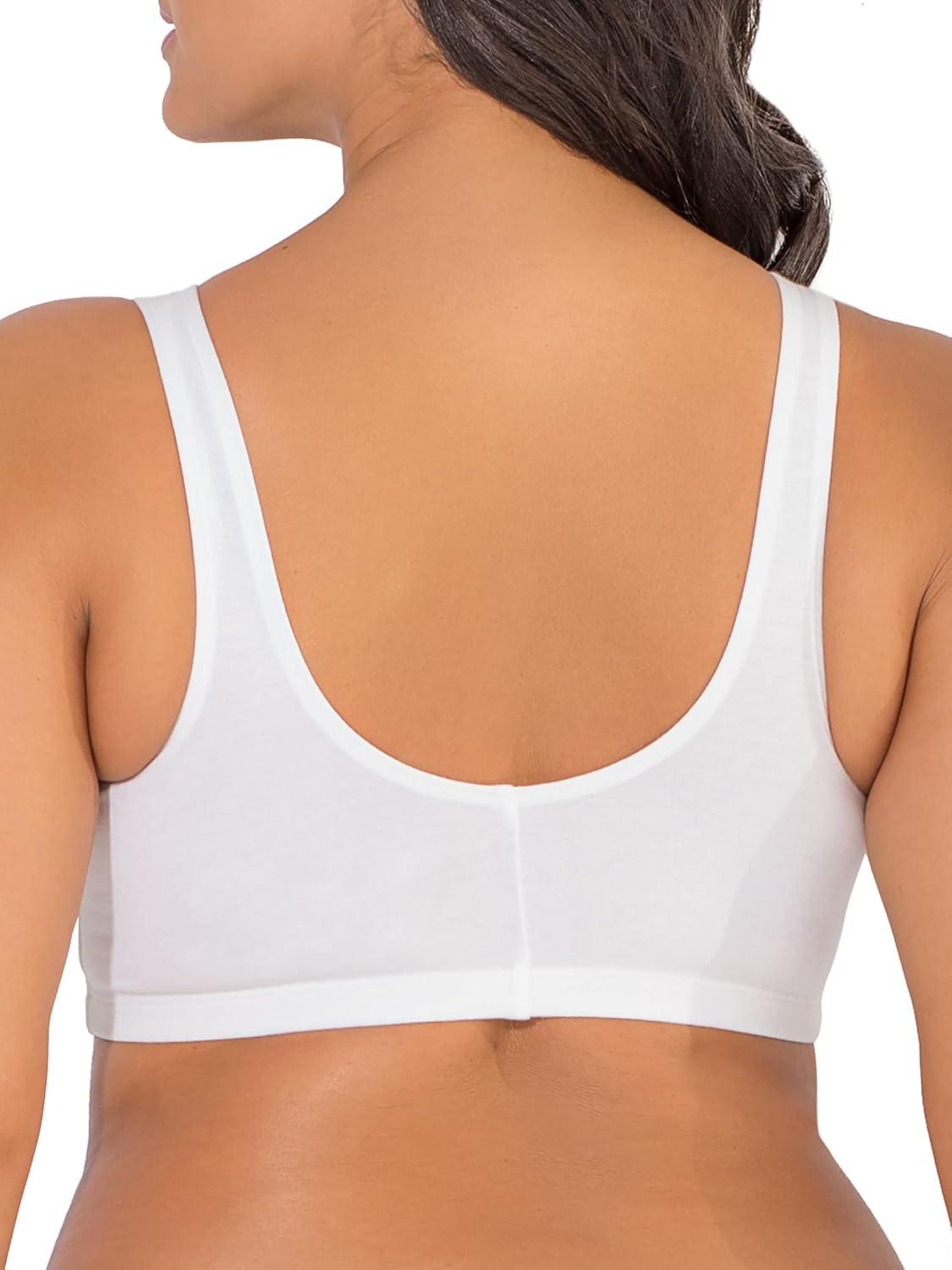 imageFruit of the Loom Womens MultiPack Front Closure Cotton BraHeather GreyWhite 2pack