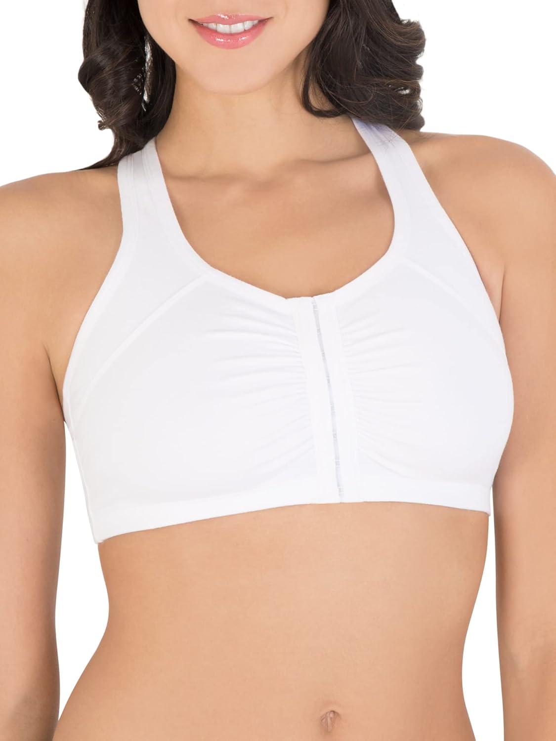 imageFruit of the Loom Womens MultiPack Front Closure Cotton BraMint ChipWhite