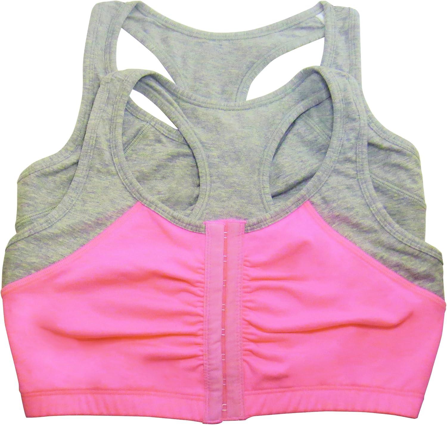 imageFruit of the Loom Womens MultiPack Front Closure Cotton BraPopsicle Pink With GreyGrey