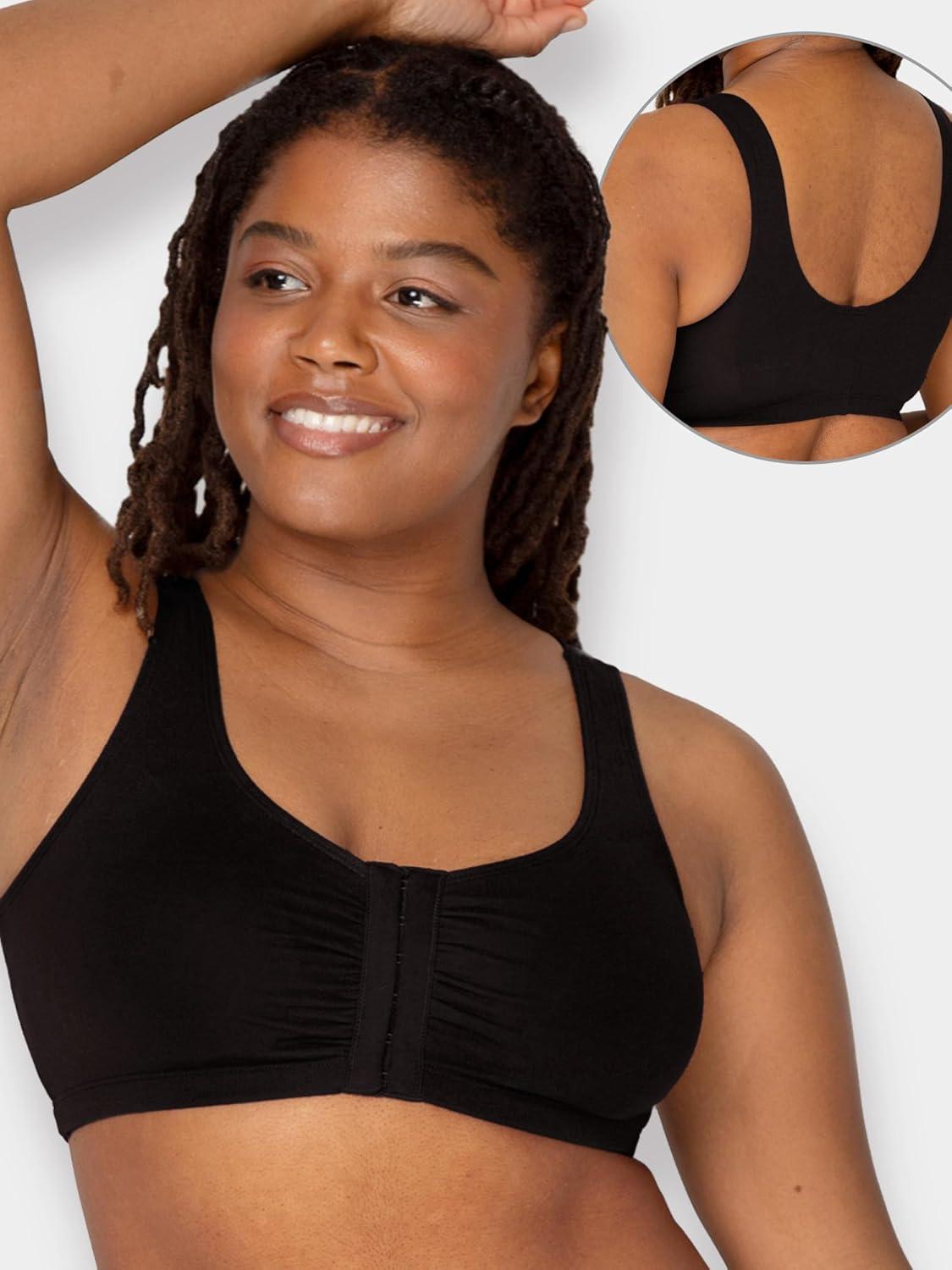 imageFruit of the Loom Womens MultiPack Front Closure Cotton BraSandBlack 2pack