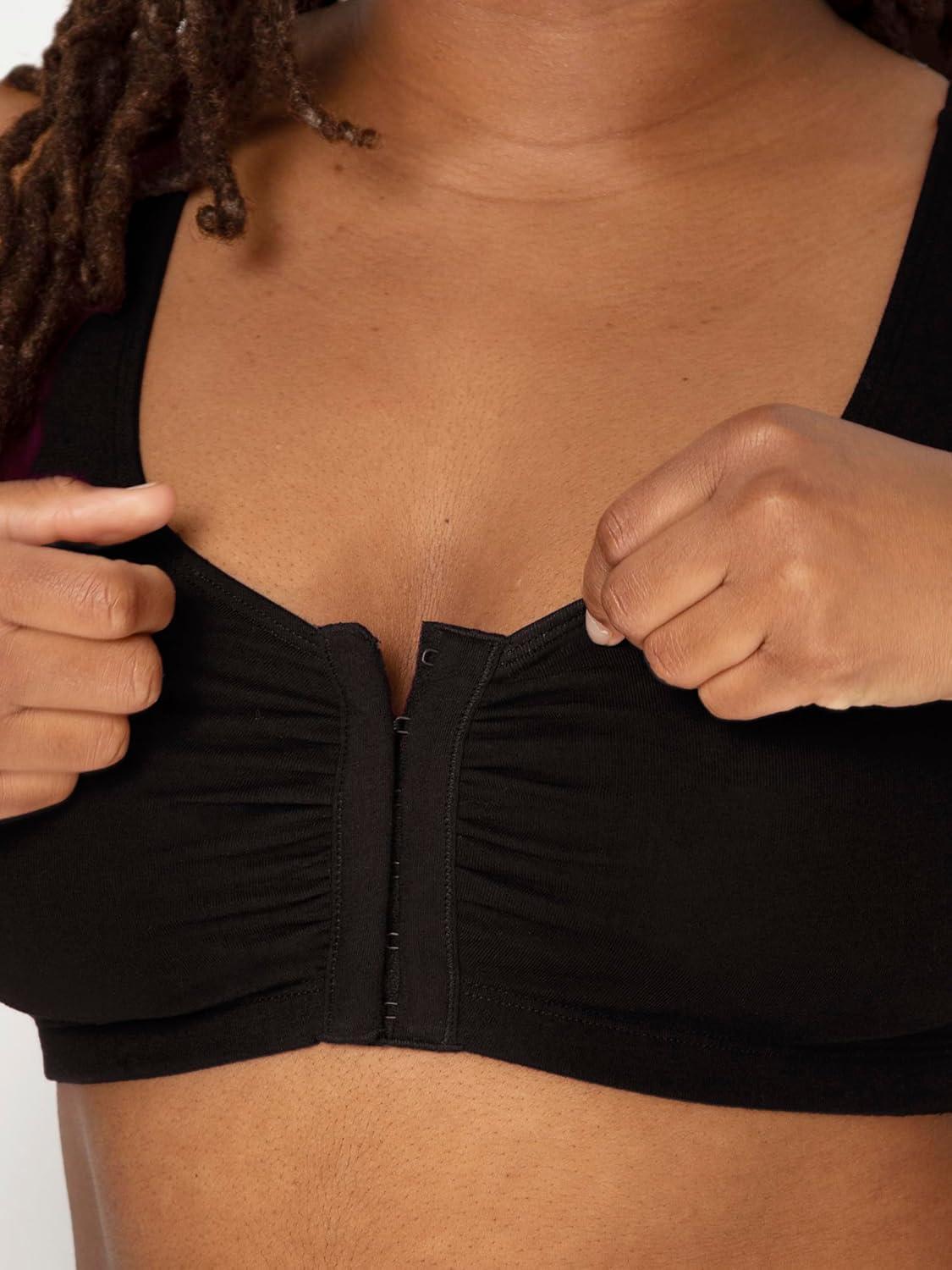 imageFruit of the Loom Womens MultiPack Front Closure Cotton BraSandBlack 2pack