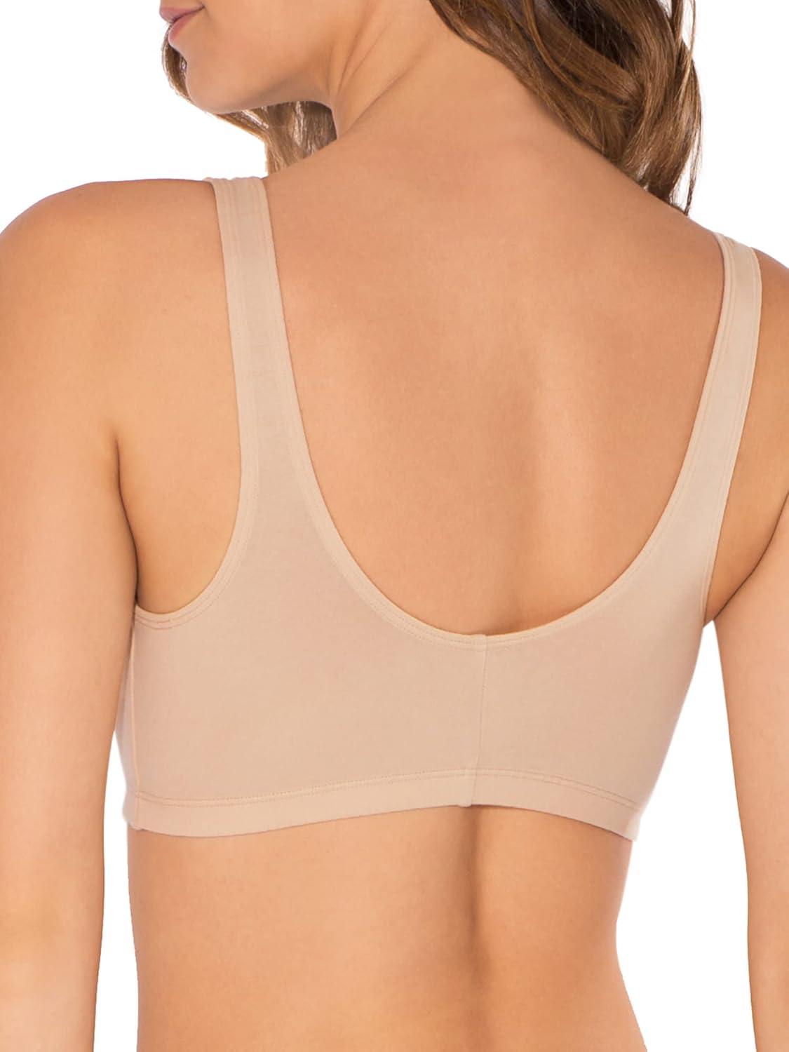imageFruit of the Loom Womens MultiPack Front Closure Cotton BraSandWhite 2pack