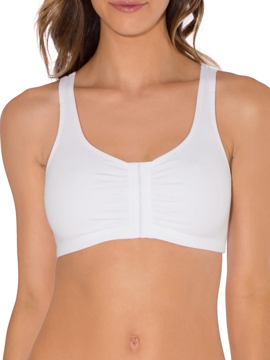 imageFruit of the Loom Womens MultiPack Front Closure Cotton BraSandWhite 2pack