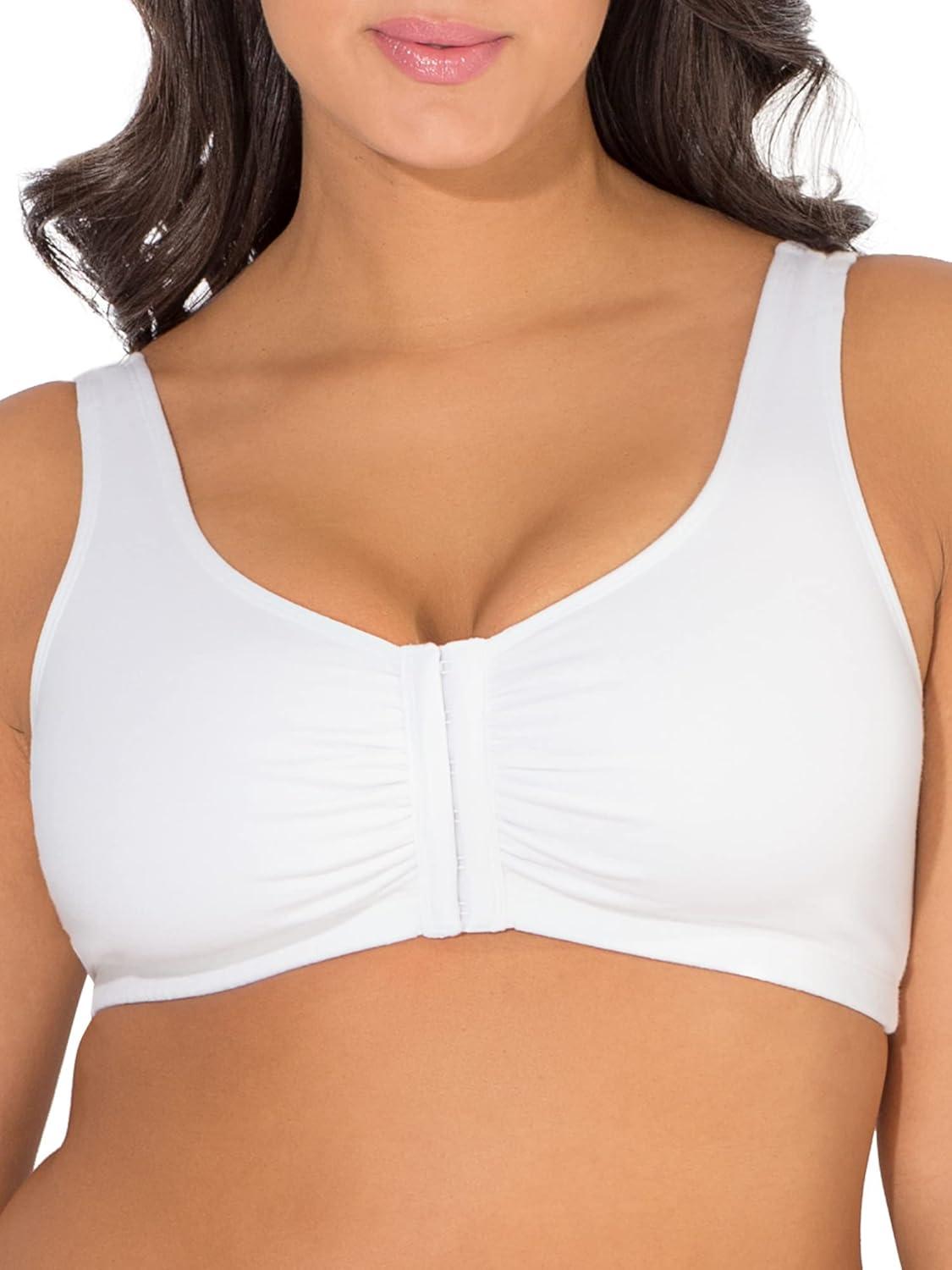 imageFruit of the Loom Womens MultiPack Front Closure Cotton BraWhiteWhite 2pack