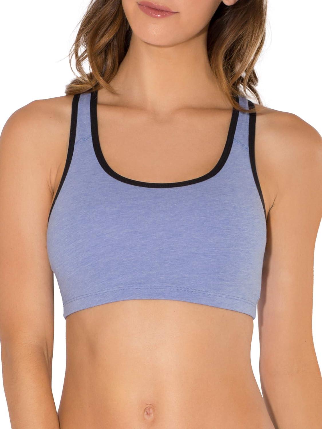 imageFruit of the Loom Womens MultiPack Tank Top Style Sports BraBlue Gem Heather With BlackWhiteGrey