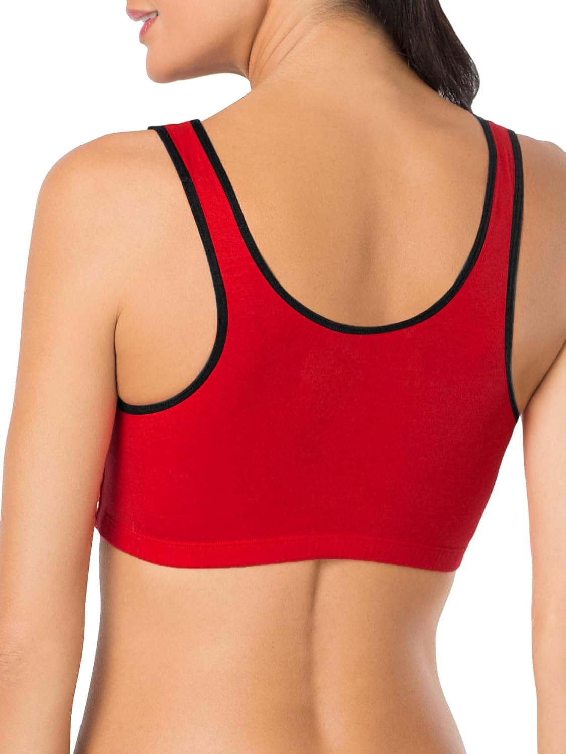 imageFruit of the Loom Womens MultiPack Tank Top Style Sports BraRed Hot With BlackWhiteBlack