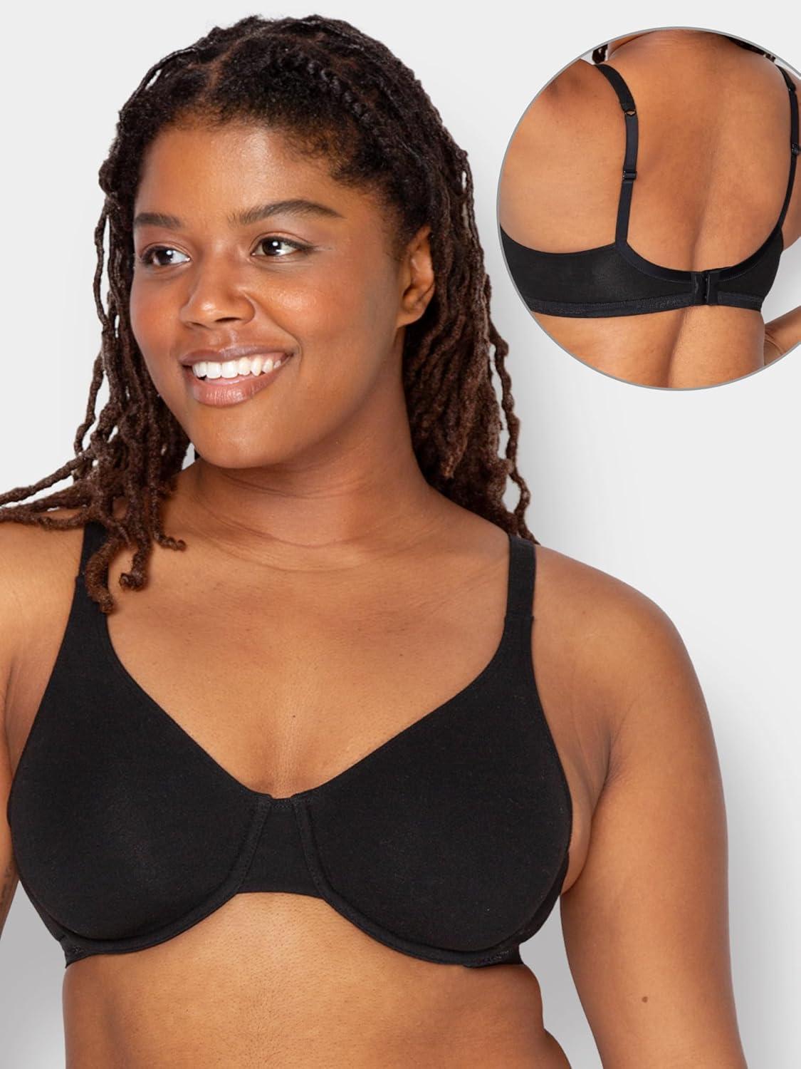 imageFruit of the Loom Womens MultiPack Unlined Underwire Cotton BraBlack HueWhite 86ck