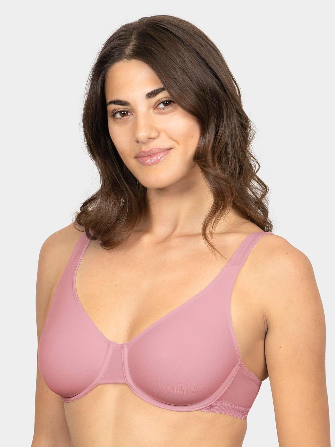 imageFruit of the Loom Womens MultiPack Unlined Underwire Cotton BraDancing RosebudsLilasGrey
