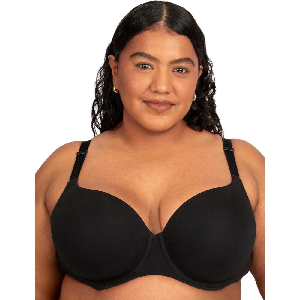imageFruit of the Loom Womens Fit for Me Collection Plus Size Cotton TShirt Bra  Comfort ampamp Style for Every BodyBlack Hue