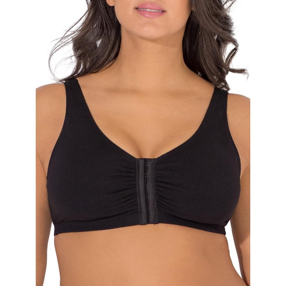 imageFruit of the Loom Womens MultiPack Front Closure Cotton BraBlack