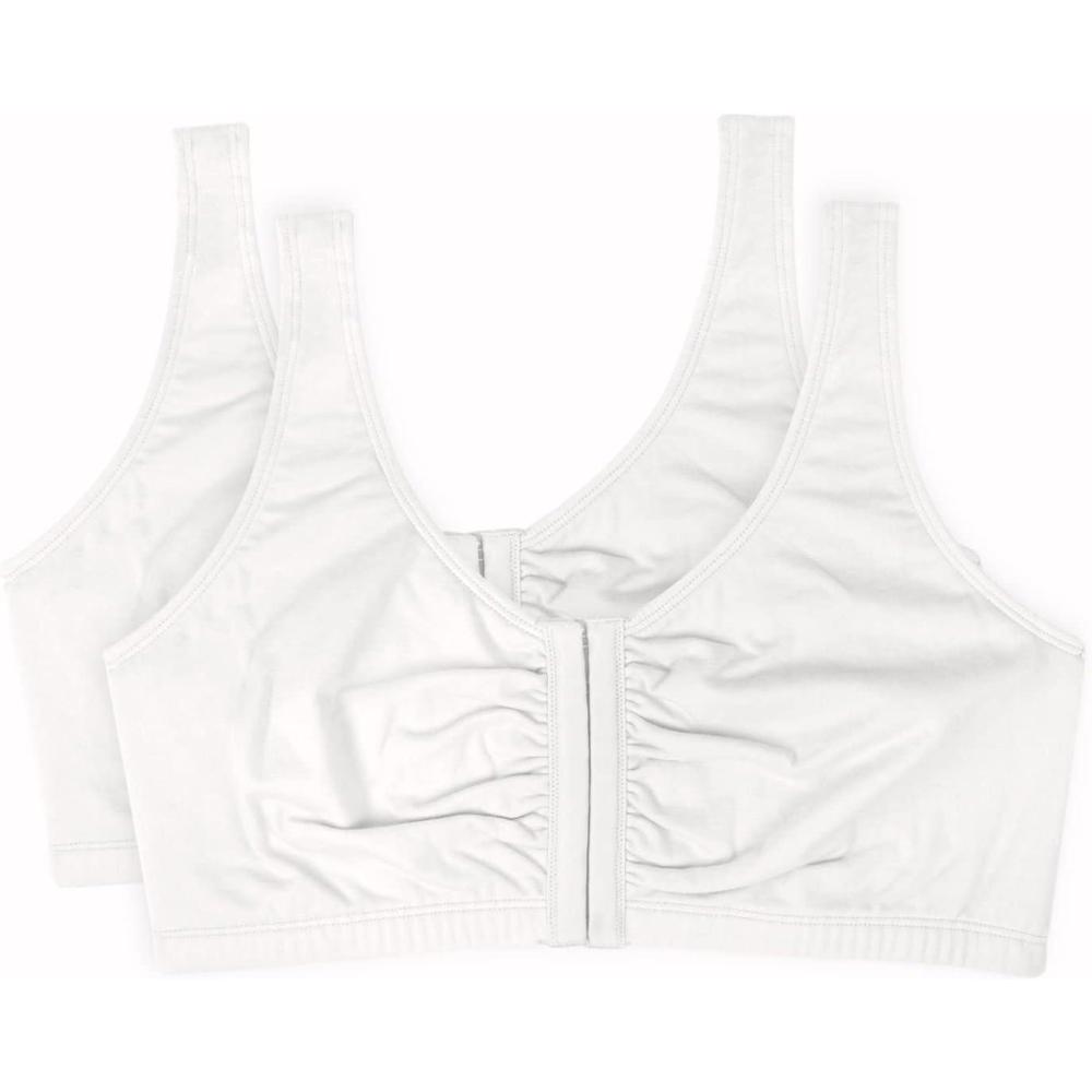 imageFruit of the Loom Womens MultiPack Front Closure Cotton BraWhiteWhite 2pack