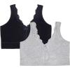 imageFruit of the Loom Womens 2Pack Full Coverage Wireless Cotton Bra  Soft ampamp Everyday ComfortGrey HeatherBlack Hue