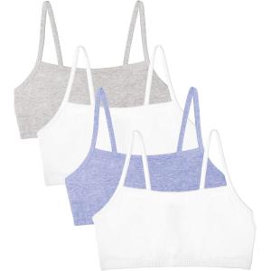 imageFruit of The Loom Womens Spaghetti Strap Cotton Pullover Sports Bra Value PackHeather GreyWhiteWhiteBlue Heather 4pack