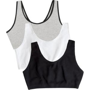 imageFruit of the Loom Womens MultiPack Tank Top Style Sports BraHeather Grey With BlackWhiteBlack