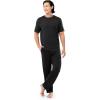 imageFruit of the Loom Mens Stretch Mesh Jersey Top and Pant Sleep Pajama SetBlack