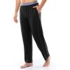 imageFruit of the Loom Mens Stretch Mesh Jersey Top and Pant Sleep Pajama SetBlack