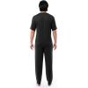 imageFruit of the Loom Mens Stretch Mesh Jersey Top and Pant Sleep Pajama SetBlack