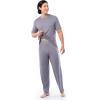 imageFruit of the Loom Mens Stretch Mesh Jersey Top and Pant Sleep Pajama SetGrey Heather