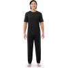 imageFruit of the Loom Mens Stretch Mesh Jersey Top and Pant Sleep Pajama SetBlack