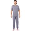 imageFruit of the Loom Mens Stretch Mesh Jersey Top and Pant Sleep Pajama SetGrey Heather