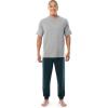 imageFruit of the Loom mens French Terry Top and Jogger Sleep Pajama SetHeather GreyGreen