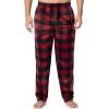 imageFruit of the Loom mens Microsuede Fleece Sleep Pajama Pants 2packBlack PlaidRed Check