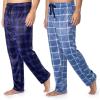 imageFruit of the Loom mens Microsuede Fleece Sleep Pajama Pants 2packBlue PlaidNavy Check