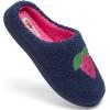 imageFruit of the Loom Womens Slipper Sherpa Grape Design Clog Memory Foam Navy XLargeNavy