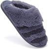 imageFruit of the Loom Womens Slipper Zapatos Cmodos Stripe Feather WFur Cuff Clog Memory FoamBlue