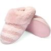 imageFruit of the Loom Womens Slipper Zapatos Cmodos Stripe Feather WFur Cuff Clog Memory FoamBlush