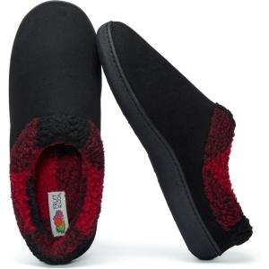 imageFruit of the Loom Mens Slipper IndoorOutdoor Microsuede ClogBlack