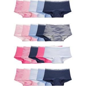 imageFruit of the Loom girls Cotton Boyshort Underwear20 Pack  Fashion Assorted