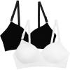 imageFruit of the Loom Womens 2Pack Seamless WireFree PushUp Bra  Soft Comfortable ampamp SupportiveBlack HueWhite 2pack
