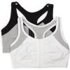 imageFruit of the Loom Womens MultiPack Front Closure Cotton BraWhite With GreyBlack With Grey