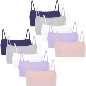 imageFruit of the Loom Girls Big Girls Training Bra Value PacksBlushing RoseHyacinthGrey HeatherBlueberryWhite