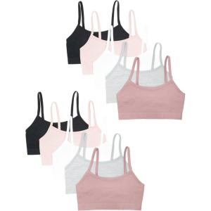 imageFruit of the Loom Girls Big Girls Training Bra Value PacksRose ShadowPremium PlumWhiteGrey HeatherBlack