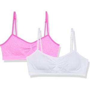 imageFruit of the Loom Girls Bra with Removable Cookies 2PackMed StripeWhite