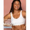 imageFruit of The Loom Womens 2Pack Full Coverage Wireless Bra w Built In Pads  All Day ComfortLilac WhisperWhite