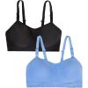 imageFruit of The Loom Womens AllDay 360 Stretch Wireless Bra  Seamless DesignCornflower BlueBlack Hue