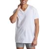 imageFruit of The Loom Mens TagFree Cotton UndershirtsRegular  Vneck  4 Pack White