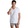 imageFruit of The Loom Mens TagFree Cotton UndershirtsRegular  Vneck  4 Pack White