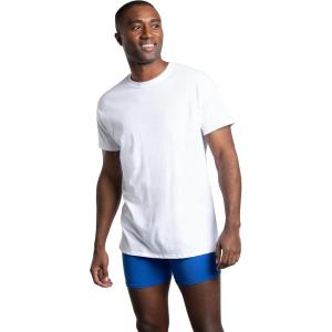 imageFruit of The Loom Mens Crew Tee Undershirts Moisture Wicking amp Tag Free Also Available in Big amp TallWhite  72 Pack