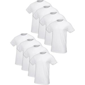 imageFruit of The Loom Mens TagFree Cotton UndershirtsRegular  Crew  8 Pack White
