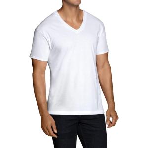 imageFruit of The Loom Mens VNeck Undershirts Moisture Wicking amp Tag Free Also Available in Tall SizesWhite  72 Pack